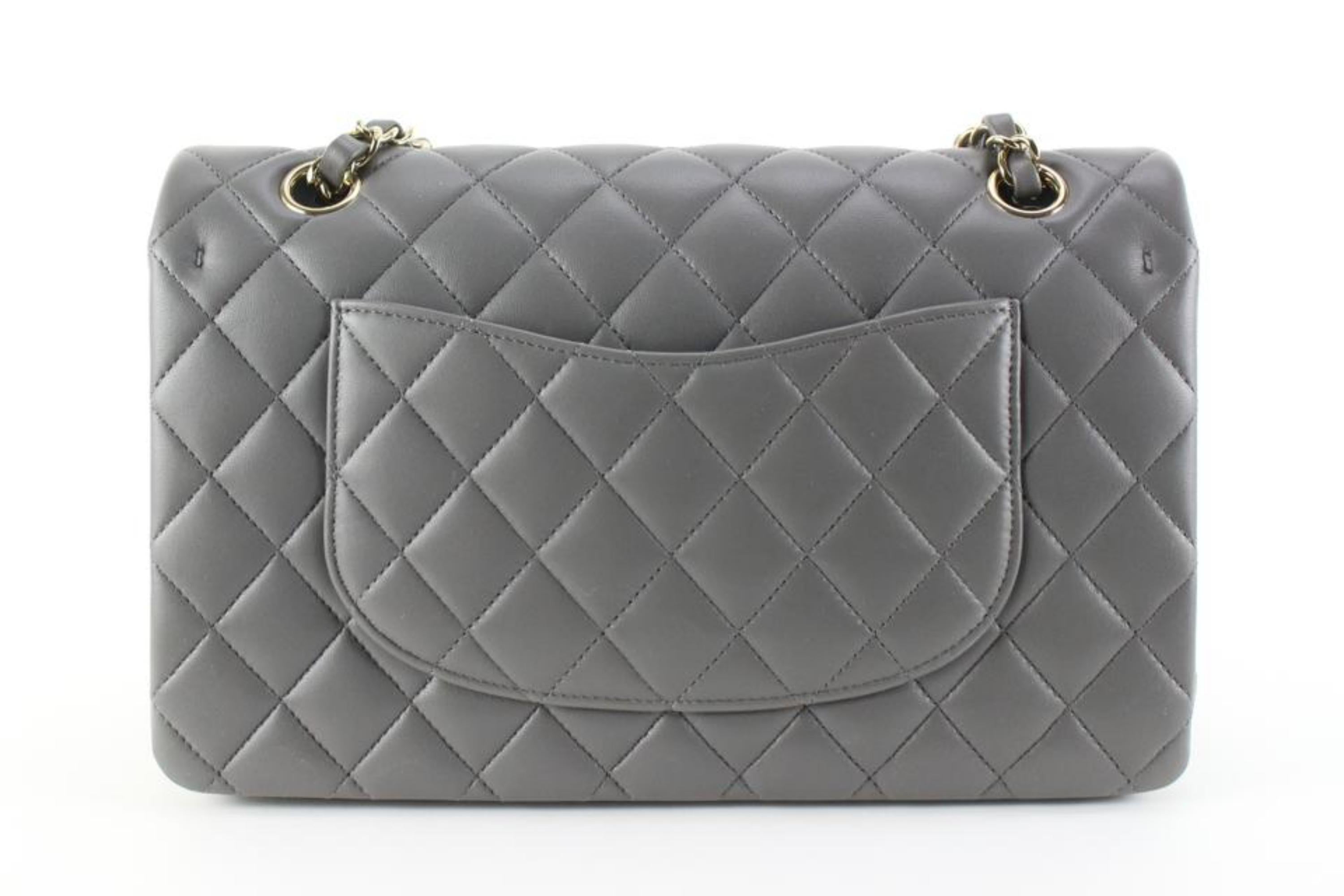 A Classic Chanel Grey Suede Quilted Large Shoulder Flap …