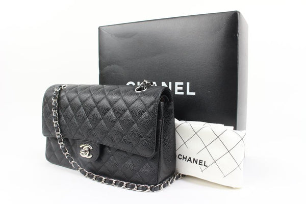 CHANEL Matelasse double flap double chain shoulder bag Caviar skin Bla –  BRANDSHOP-RESHINE