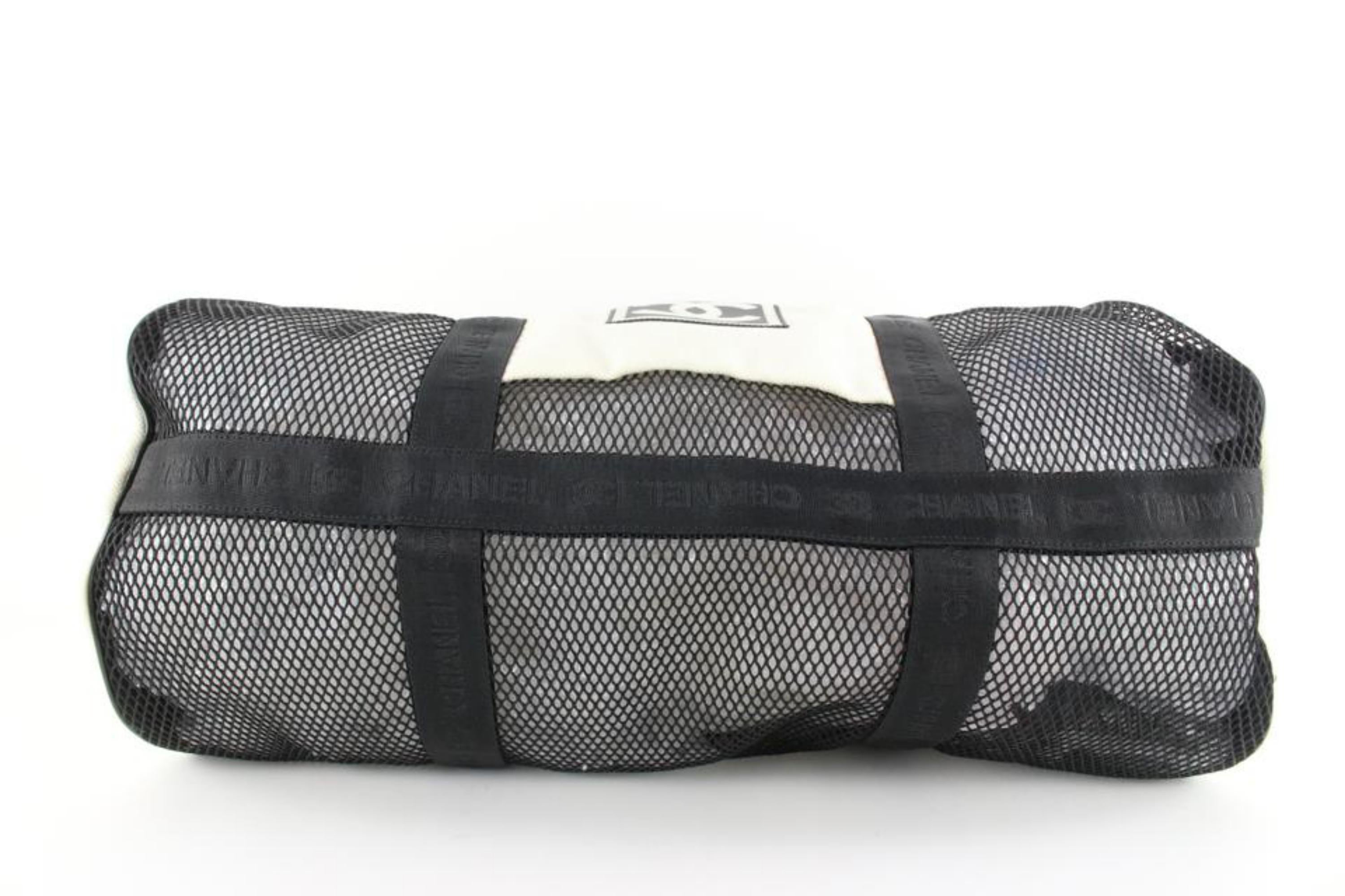 CHANEL, Bags, Chanel Black Vinyl Mesh Sports Line Duffle Bag