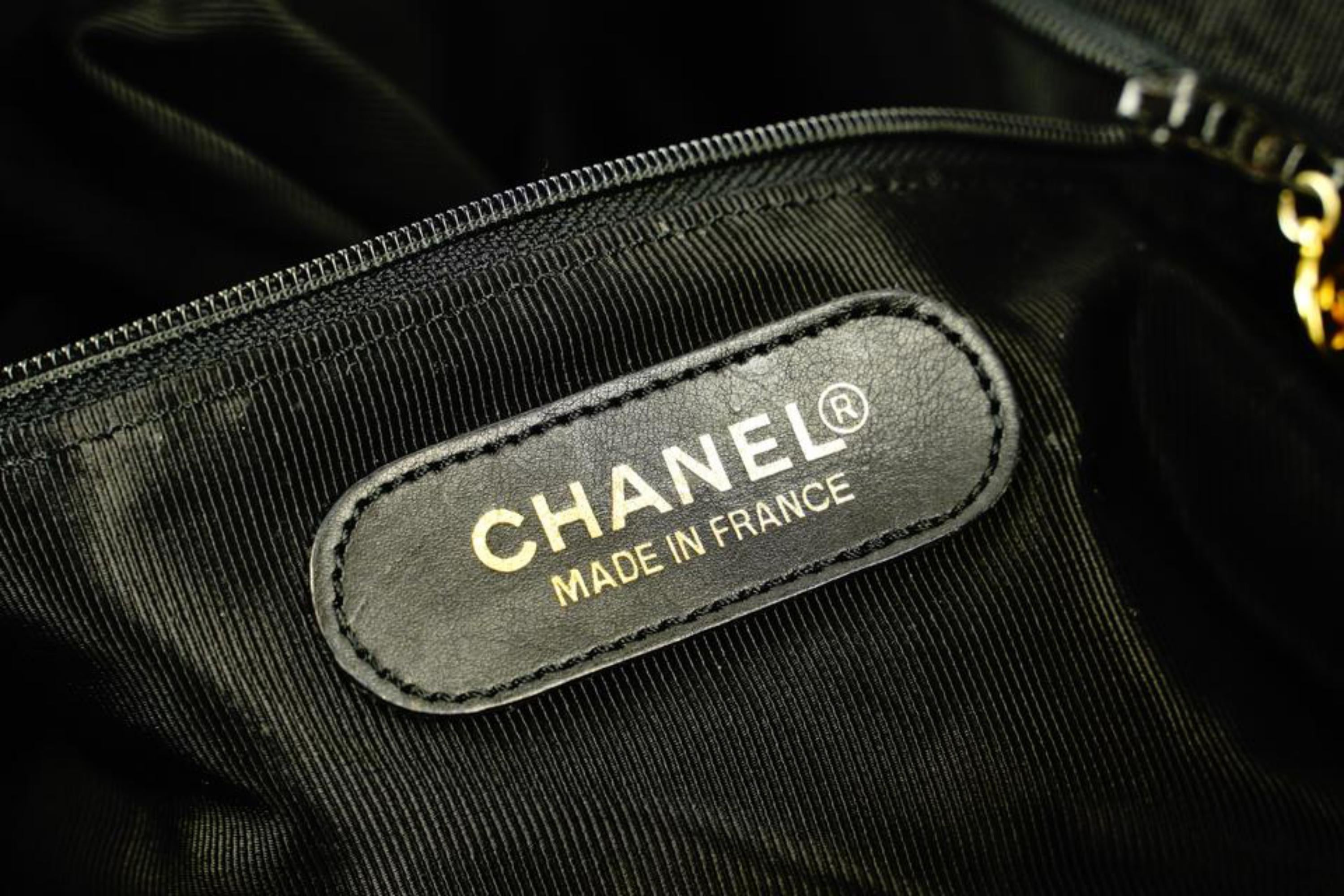 chanel black duffle bag large