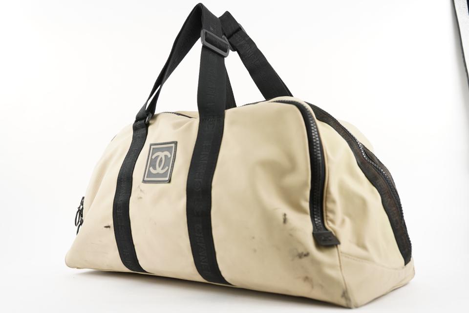 Chanel XL Beige CC Logo Sports Duffle Bag Travel 233ccs211 – Bagriculture