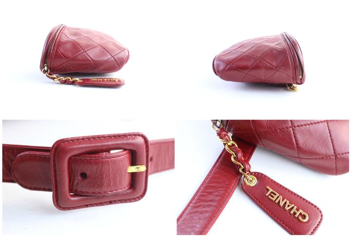 Chanel Red Quilted Lambskin Chain Belt Bag 65 Q6AFZP1IRH003
