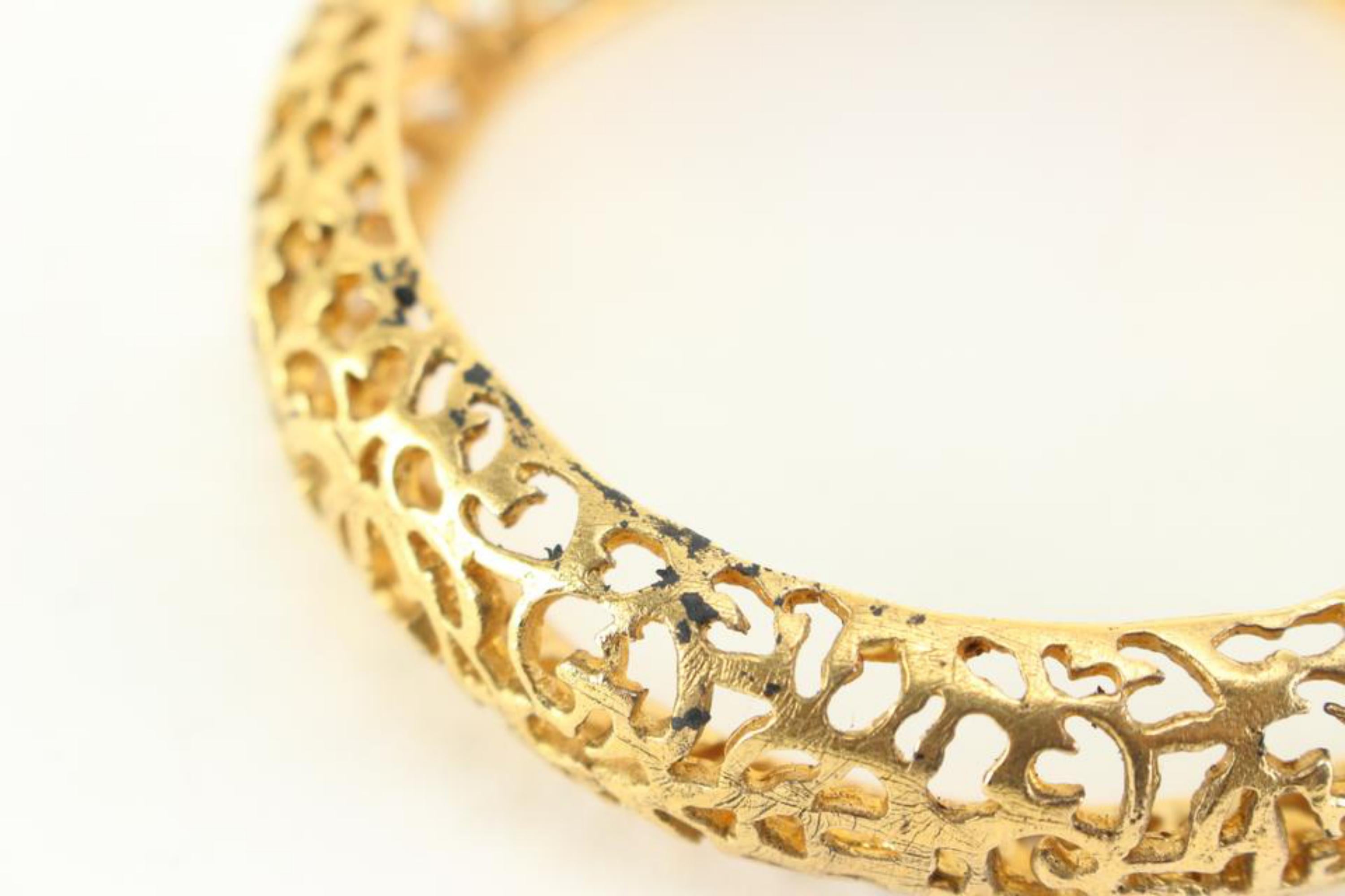Chanel 24K Gold Plated Collection 25 CC Logo Bangle Bracelet 80ck817s