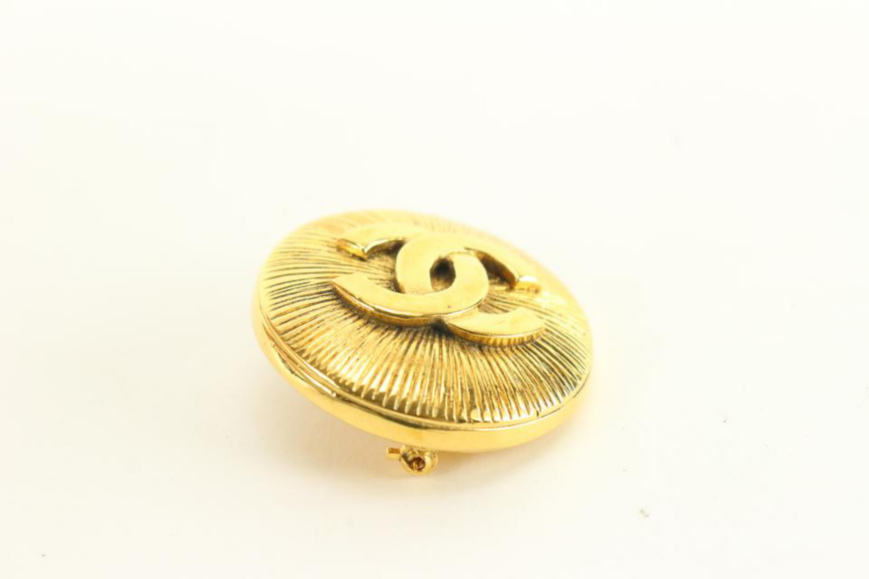 Chanel 24k Gold Plated CC Spiral Brooch Pin 42ck83s – Bagriculture
