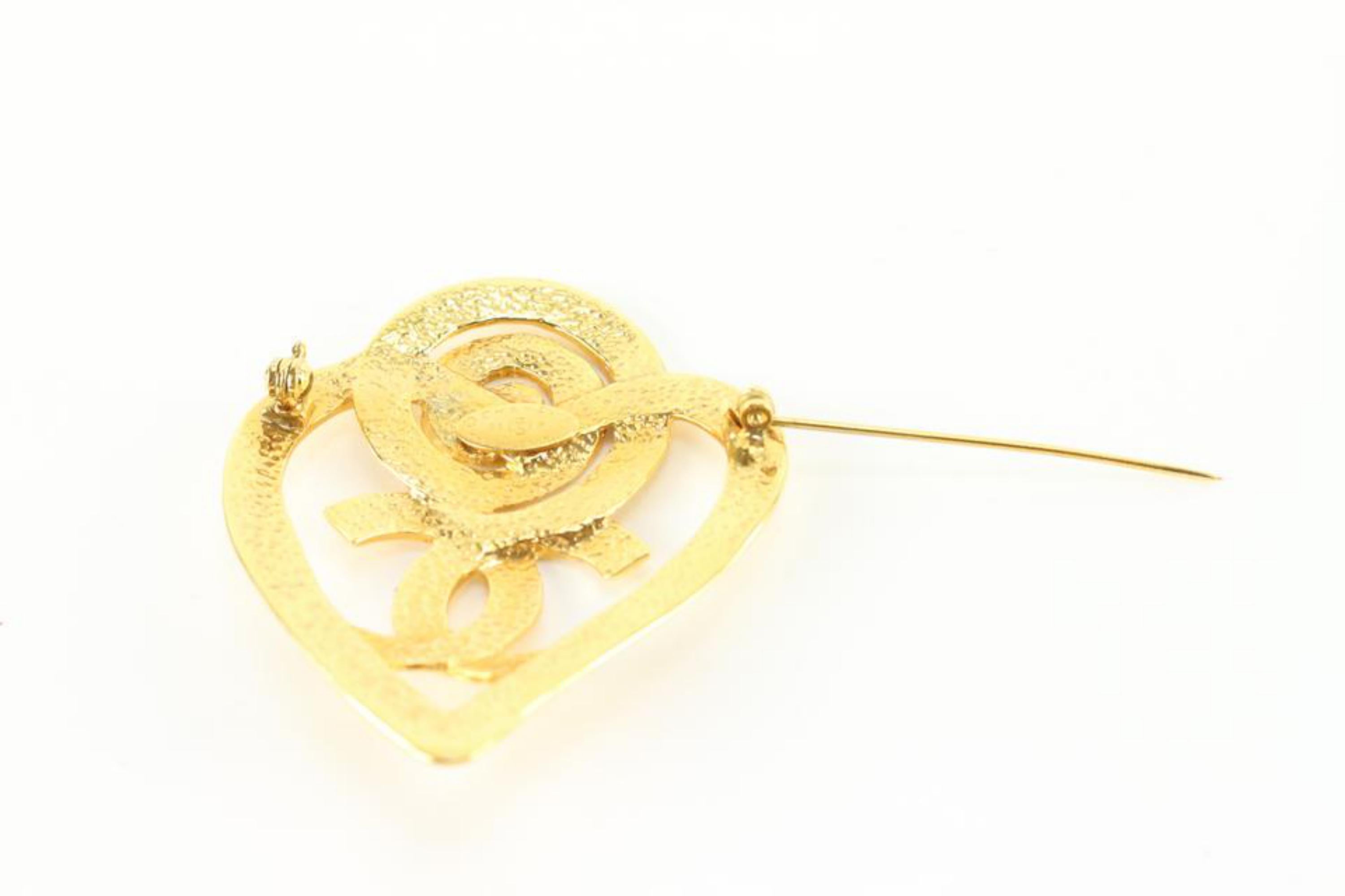 Chanel 95P Spiral Heart CC Brooch Pin Corsage