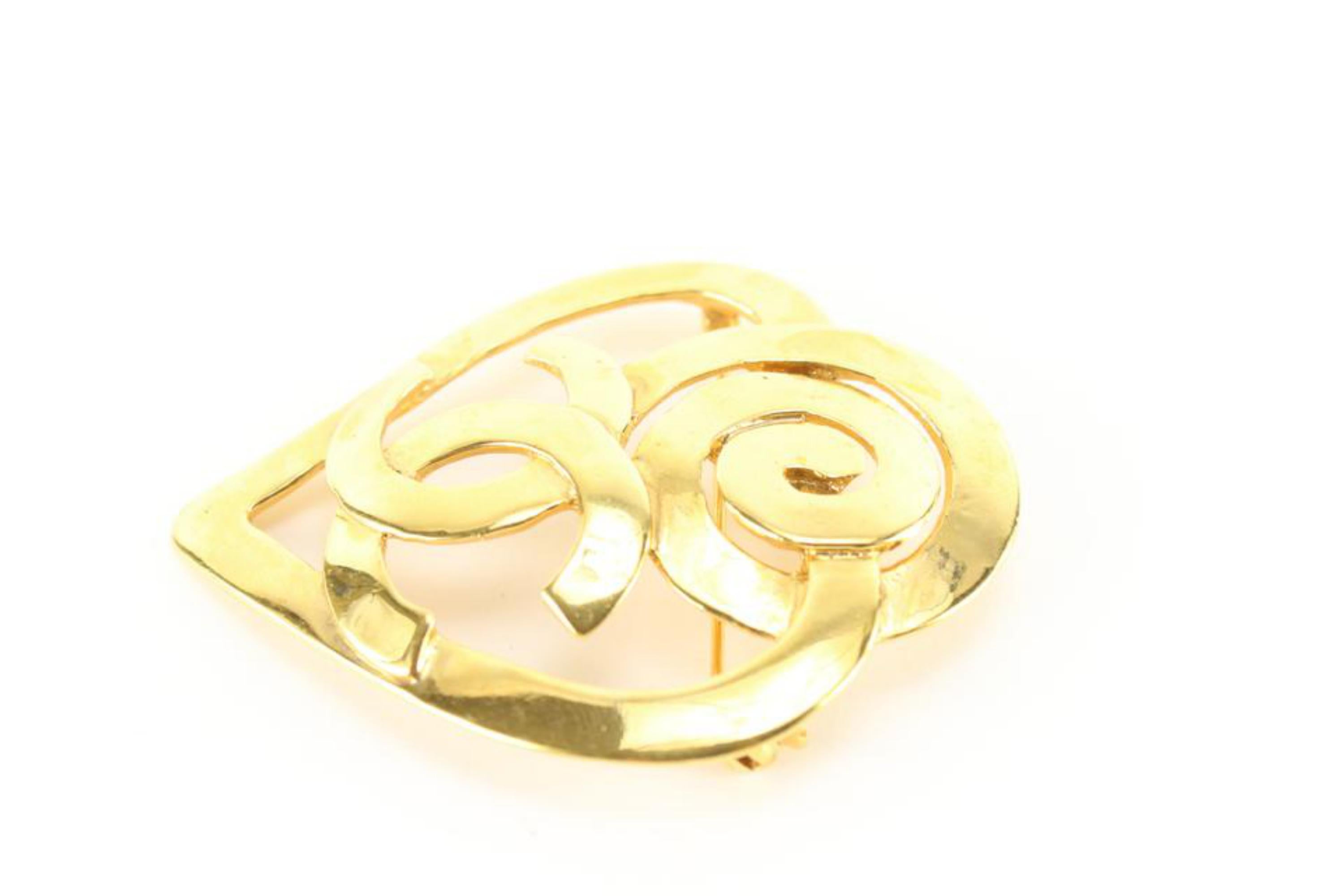 Chanel 95P Spiral Heart CC Brooch Pin Corsage 29ck824s