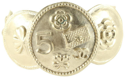 Chanel B14P Icon Coin Bangle Bracelet Cuff 88ck89s