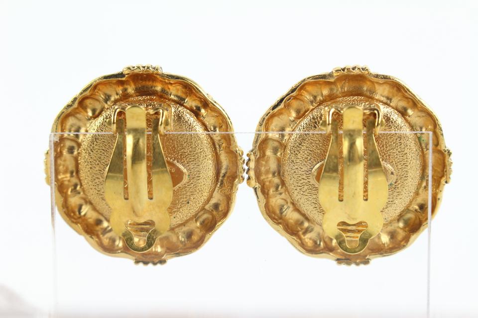 Chanel 2 3 Series Quilted Stone Earrings