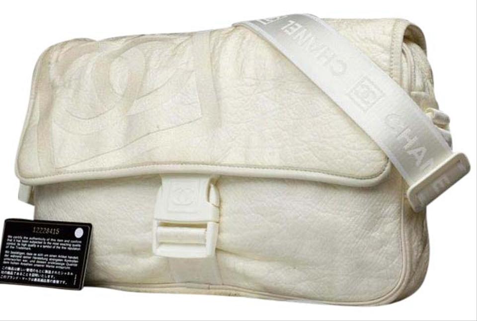 Chanel Ivory Sports Logo Jumbo Classic Flap Crossbody Bag 211857
