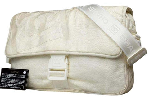Chanel Ivory Sports Logo Jumbo Classic Flap Crossbody Bag 211857