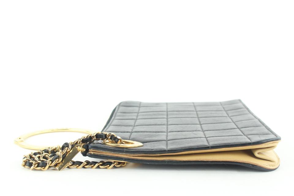 Chanel Black Lambskin Gold Handcuff Clutch Wristlet Pouch Bag 522cks38 –  Bagriculture