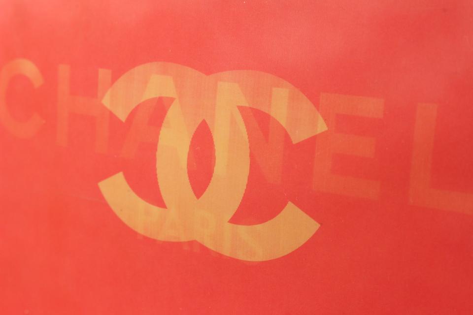 Chanel Red Logo Vinyl Shoulder Bag