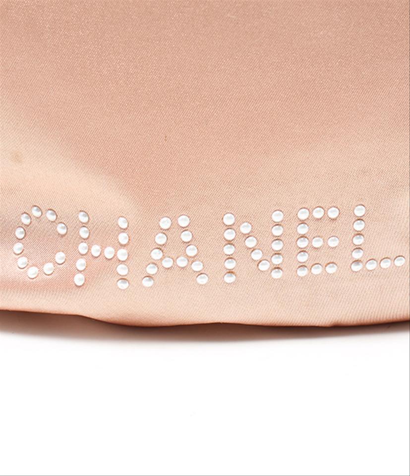 Chanel Pearl CC Logo Pink Satin Drawstring Bucket 214887