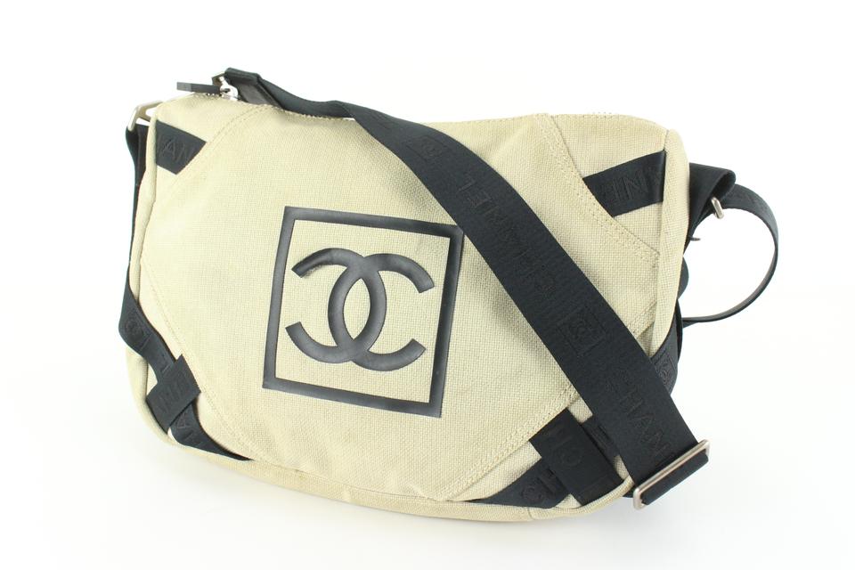 CHANEL CC Logos Hand Warmer Chain Shoulder Bag Ivory Black Fur Authentic  27319