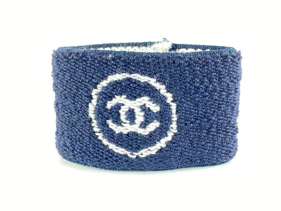 Chanel Ultra Rare Blue CC Logo Wrist Band 7CC124