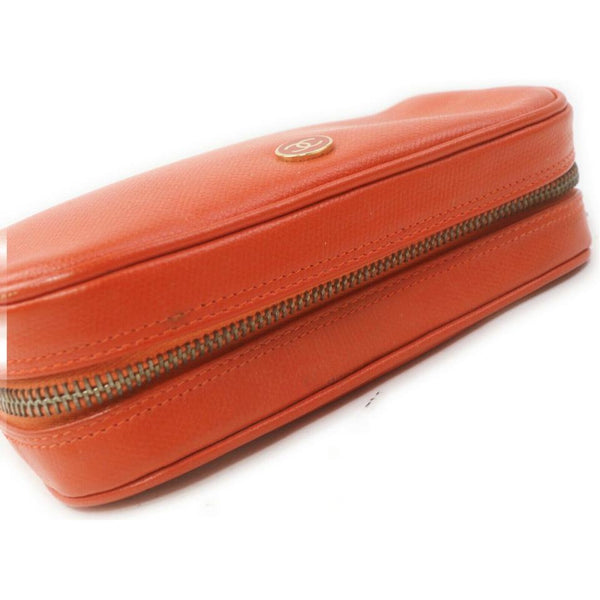 Chanel Orange Leather Cosmetic Pouch Make Up Bag 863191 – Bagriculture