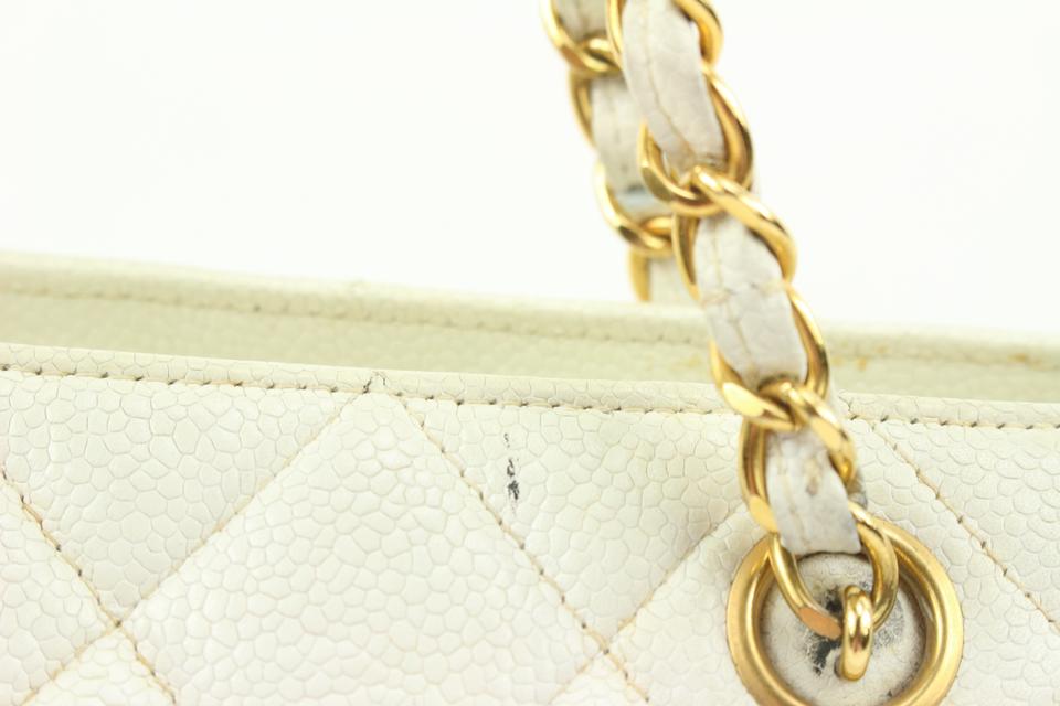 Chanel Side Chain Shopping Tote Quilted Bullskin Medium at 1stDibs