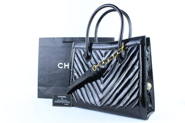 Chanel Quilted Lambskin Leather with Denim Two Way Tote Bag Black