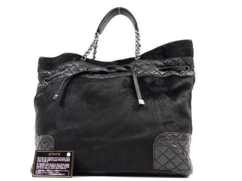 Chanel Quilted Lambskin Pony Hair Chain Tote 232104