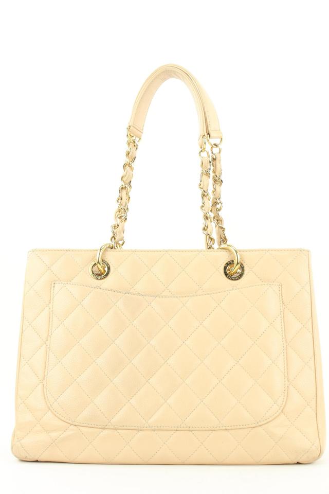 Chanel Yellow Caviar Quilted Leather Grand Shopping Tote Bag
