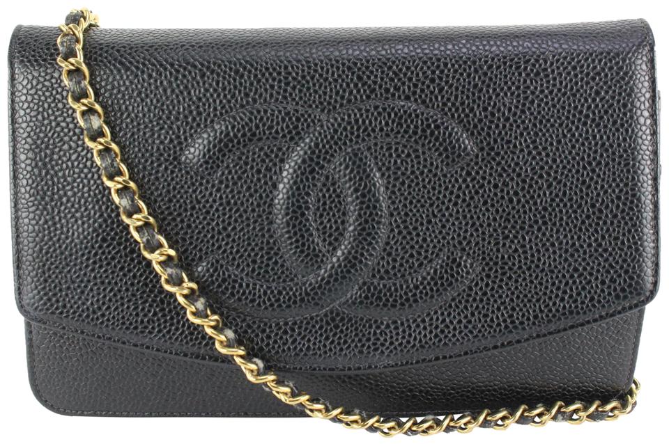 Chanel Black Caviar CC Logo Timeless Wallet on Chain WOC 61cz63s –  Bagriculture