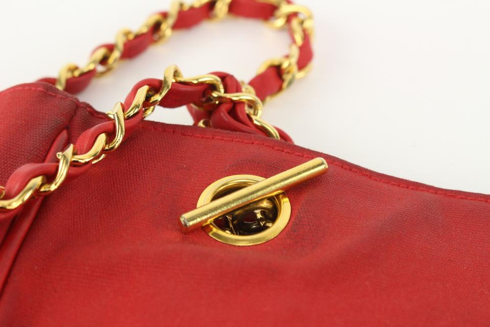 Chanel Red Quilted Canvas x Lambskin Gold Chain Tote Bag 16cc1029 –  Bagriculture