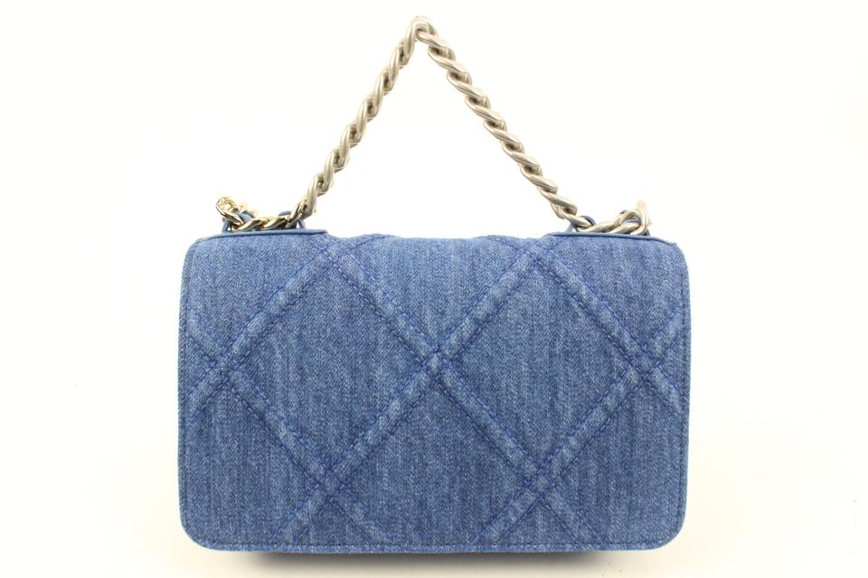 Chanel Laptop Sleeve Quilted Nylon Blue 3649029