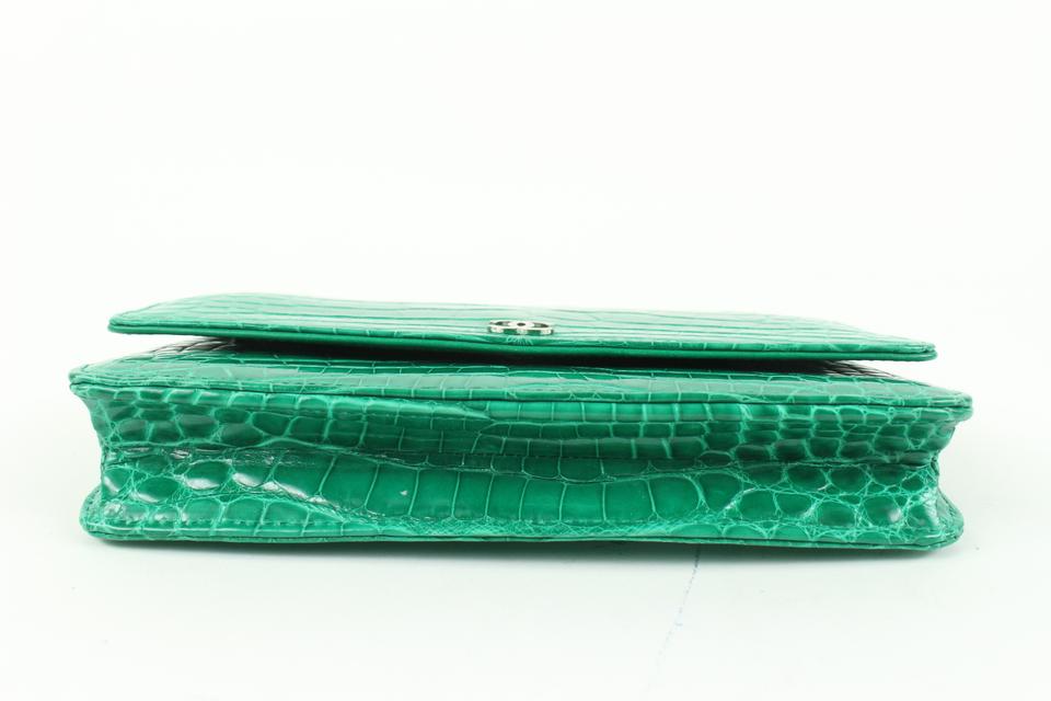 Chanel Ultra Rare Emerald Green Alligator Wallet on Chain SHW WOC 46cz –  Bagriculture