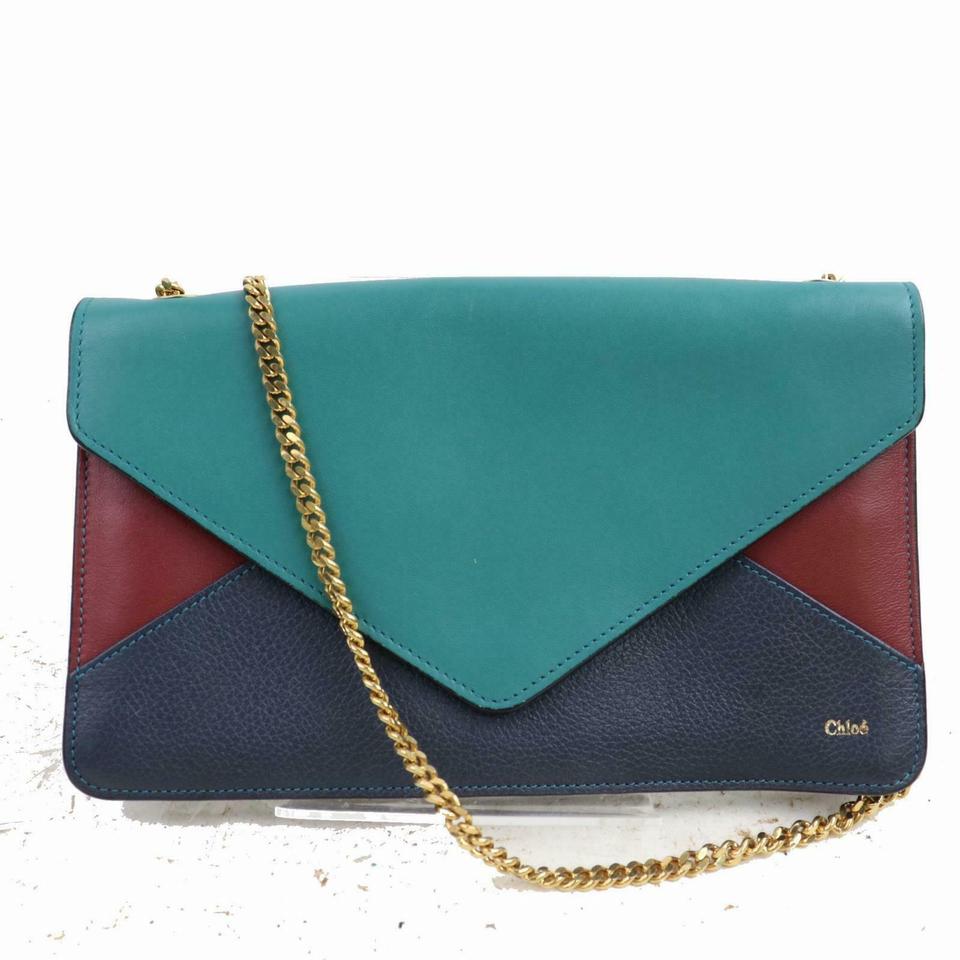 Chloé Tricolor Leather Chain Envelope Flap Bag 871267