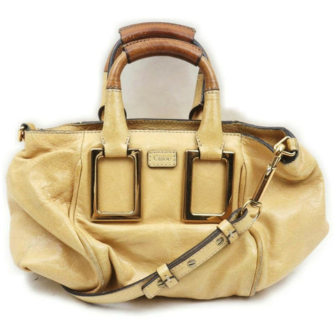 Chloe Beige Leather 2way Shoulder Bag  861600