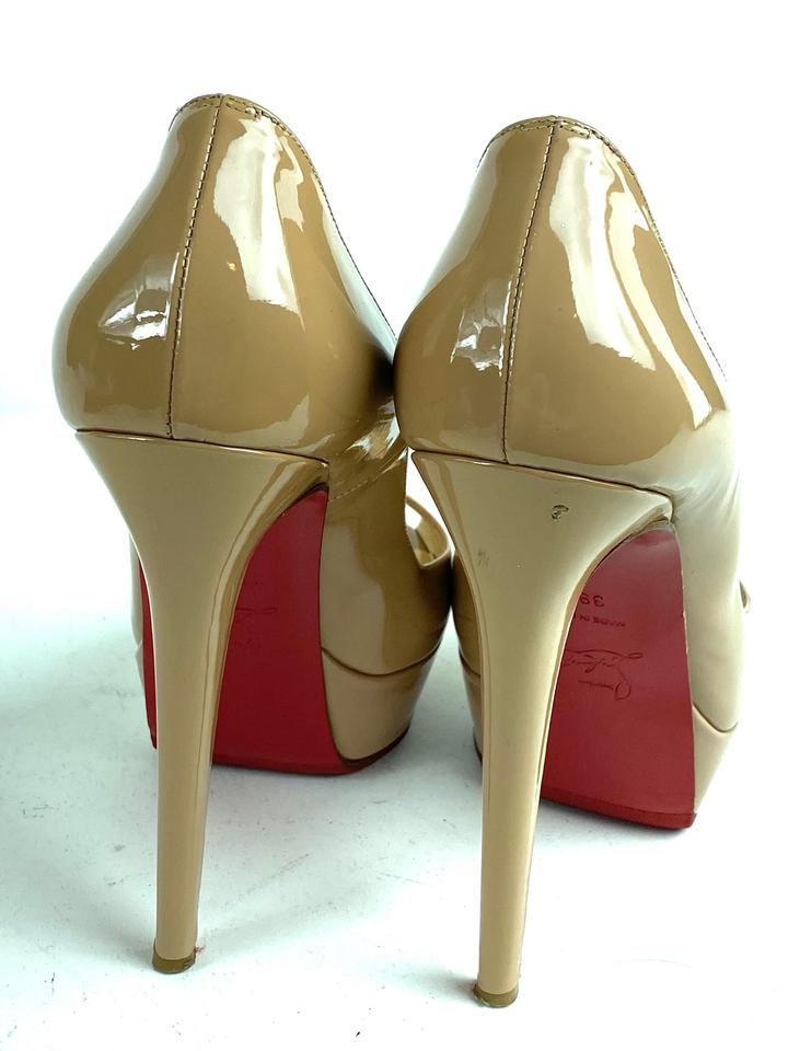 Christian Louboutin 17th Floor 85 Heels in beige Nude Patent and Leath –  AvaMaria