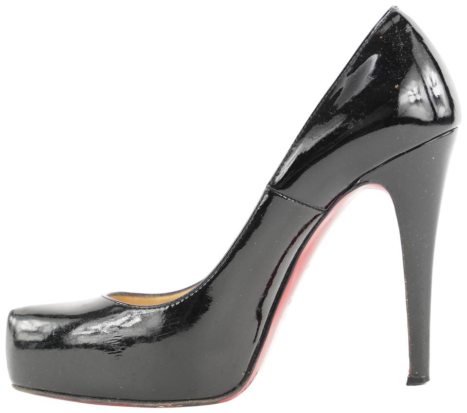 Christian Louboutin Size 36 Black Patent Rolando Red Bottom Heels 