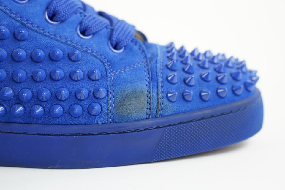 Christian Louboutin Size 39 Blue Lou PIK PIK Orlato Flat Spike Sneakers 460cl33