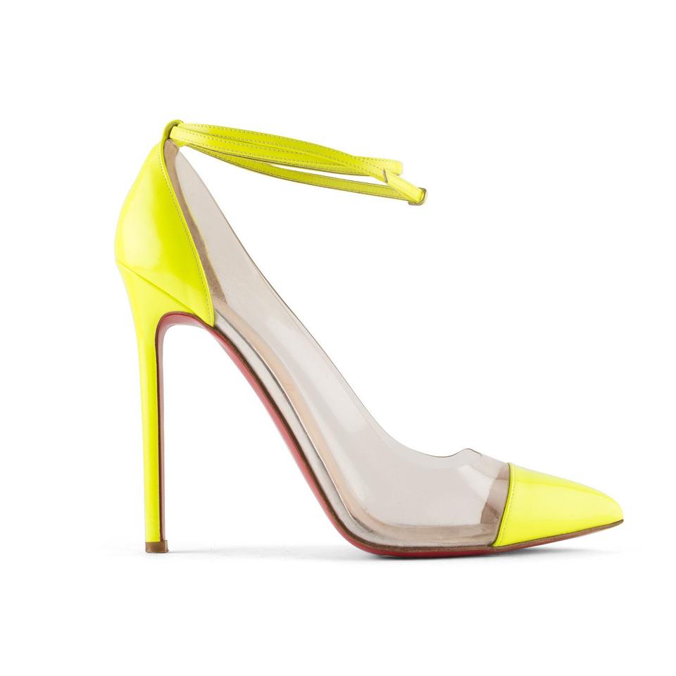 Karo Shoes 0032-N Neon Green Leather on Clear in Sexy Heels & Platforms -  $139.99