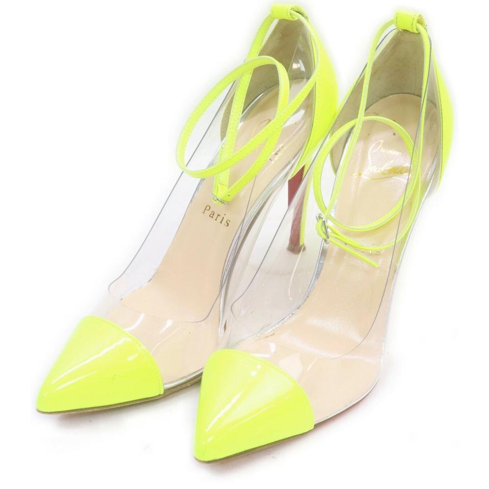 marionet Remission forhindre Christian Louboutin 37.5 Neon Yellow x Clear Bis un Bout So Kate Heels –  Bagriculture