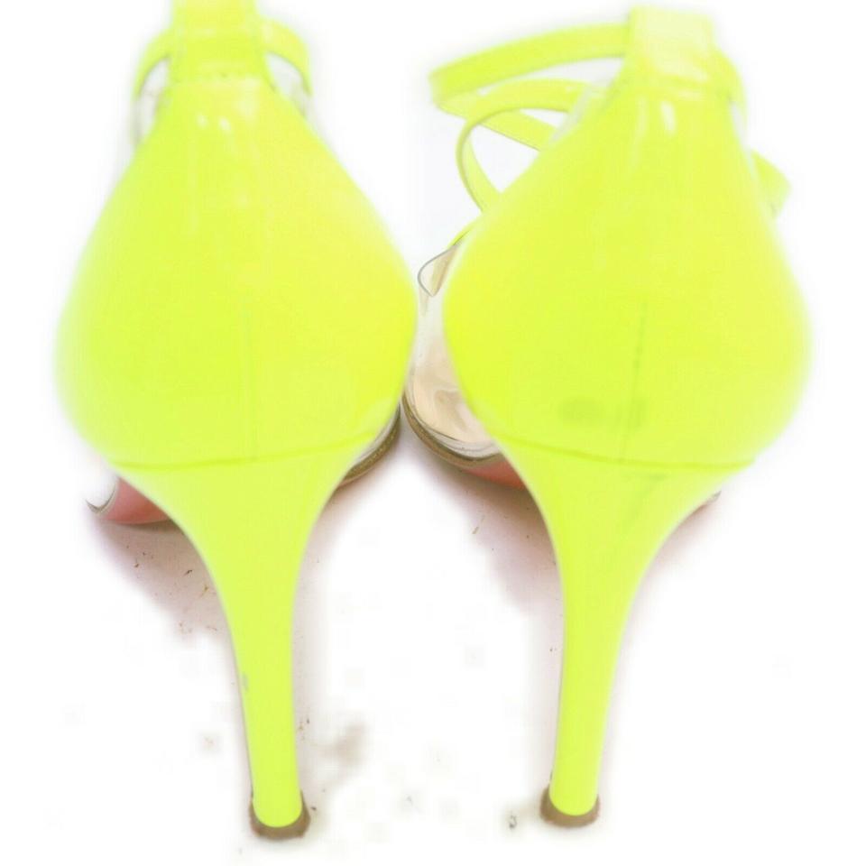 Prada Neon Yellow Patent Leather Peep Toe Pumps Size 8/38.5 | Yoogi's Closet