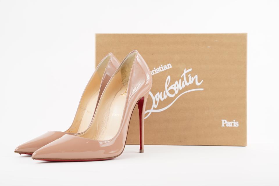 Christian Louboutin Size 37 Nude Patent So Kate 120 Heels305cl217 
