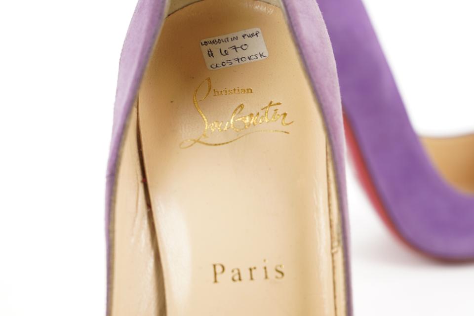 Christian Louboutin 36 Purple Suede So Kate Red Bottom Heels 1CL330 For  Sale at 1stDibs