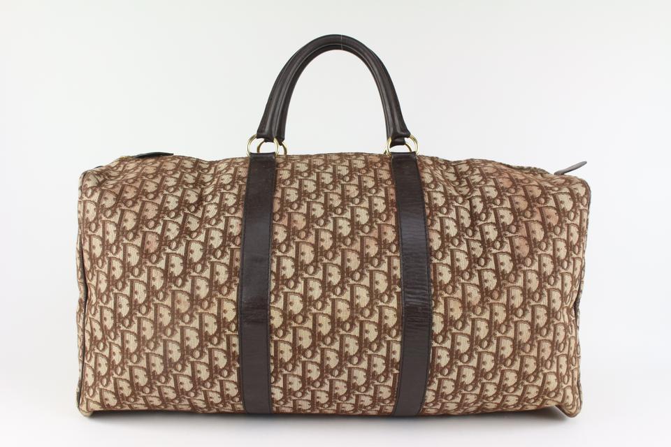 Dior Large Brown Monogram Trotter Boston Duffle Bag 122d15
