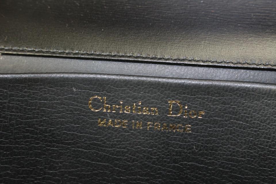 DIOR Christian Dior Vintage Black Leather Shoulder Bag. French