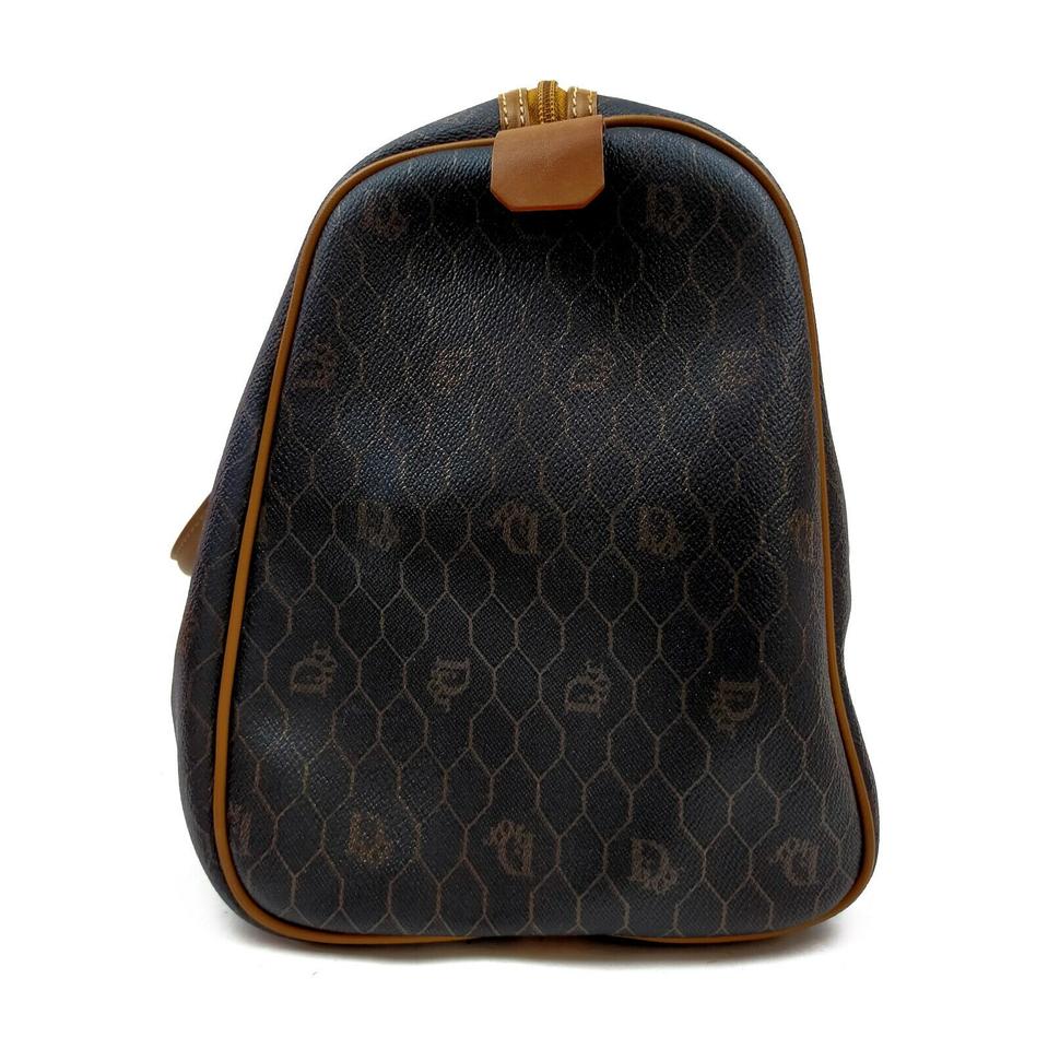 Christian Dior Black Monogram Honeycomb Trotter Boston Duffle Bag