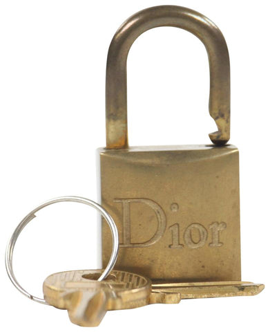 Dior Brass Logo Padlock and Key Bag Charm Lock Set 3DR1104