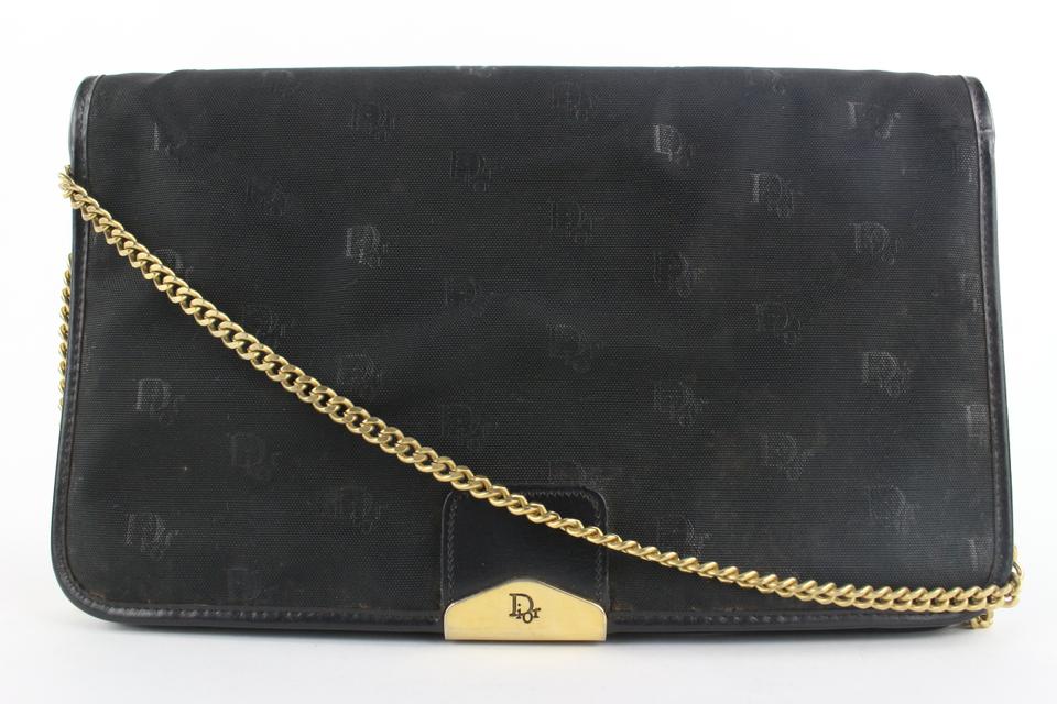 Dior Black Monogram Trotter Flap Shoulder Bag 6DA525