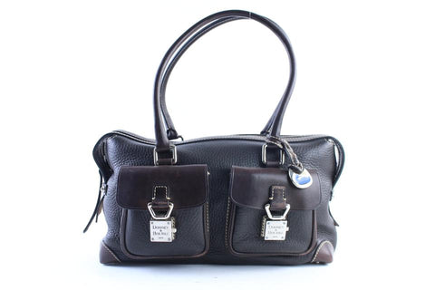 Dooney & Bourke Dark Brown Leather Satchel Bag 246dg56