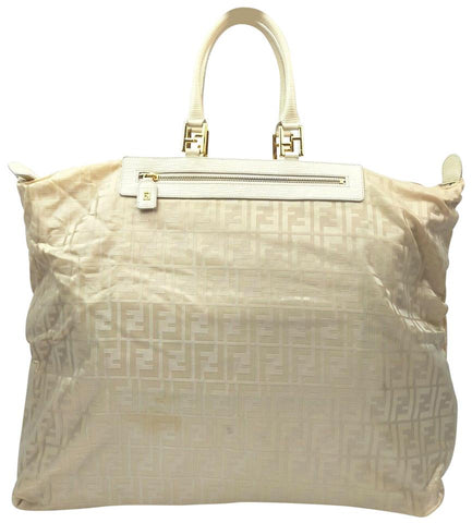 Fendi XL Light Brown Monogram FF Zucca Tote Bag 863171