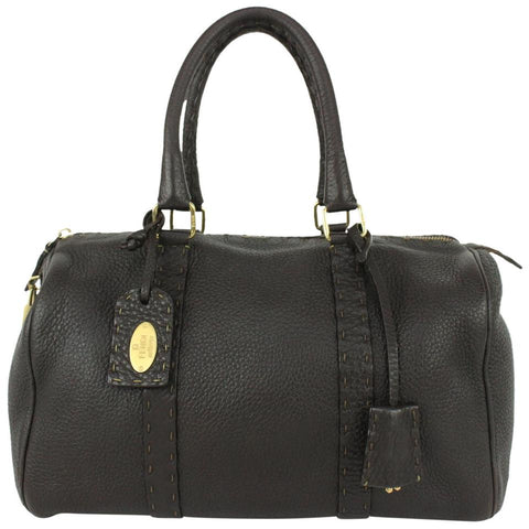 Fendi Brown Leather Selleria Boston Bag 824ff54