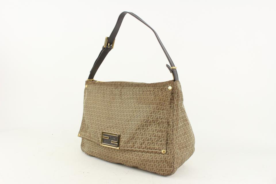 Auth FENDI Mini Mamma Baguette Shoulder Bag Black/Pink/Gold Wool/Sequin  e55935f