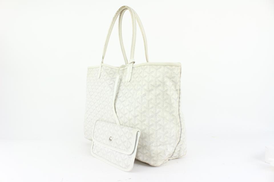 Goyard White Monogram Chevron St Louis PM Tote Bag with Pouch 1GY1116 –  Bagriculture