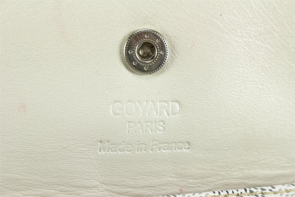 Goyard St Louis GM White Large Chevron Canvas Leather Tote Bag