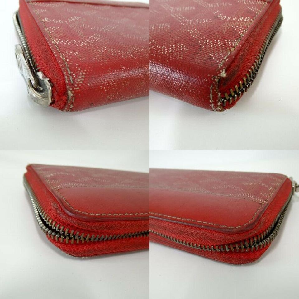 Authentic GOYARD Zip Around Long Wallet PVC Leather Orange 103764